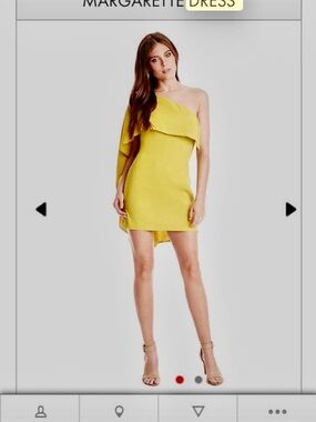 Marciano by Guess Yellow One-Shoulder Mini Dress